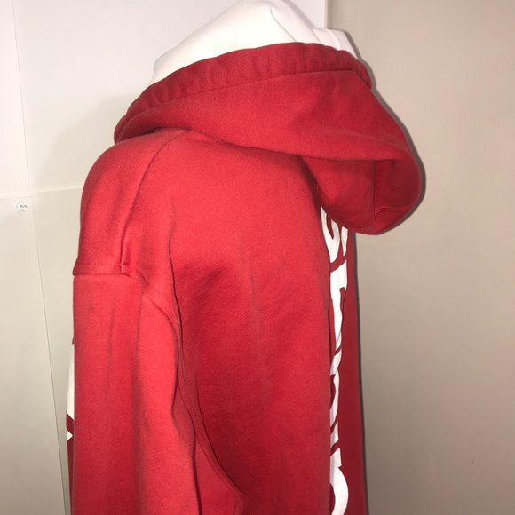 Adidas Red and White Logo Sportswear Casual Hoodie - Picture 7 of 10
